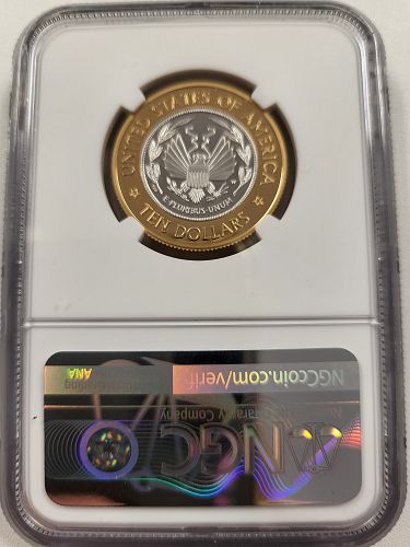 2000 W Library of Congress PF-70 Ultra Cameo John Mercanti signed NGC BI Metal Gold & Platinum