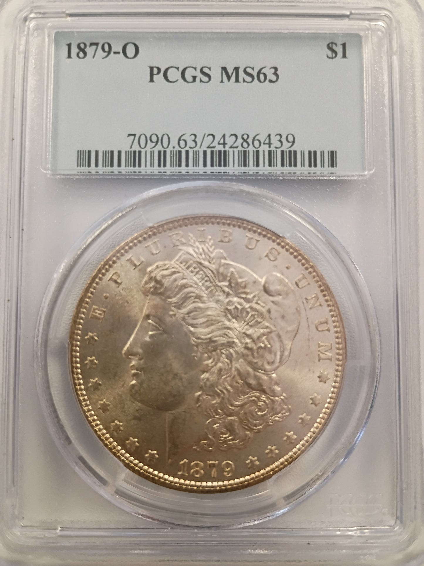 1879-O Morgan Silver Dollar | PCGS MS63 | New Orleans Mint | Cert #24286439