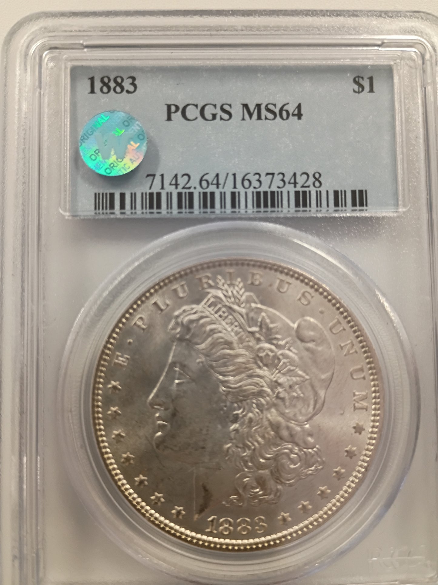 1883 Morgan Silver Dollar | PCGS MS64 | Philadelphia Mint | Cert #16373428