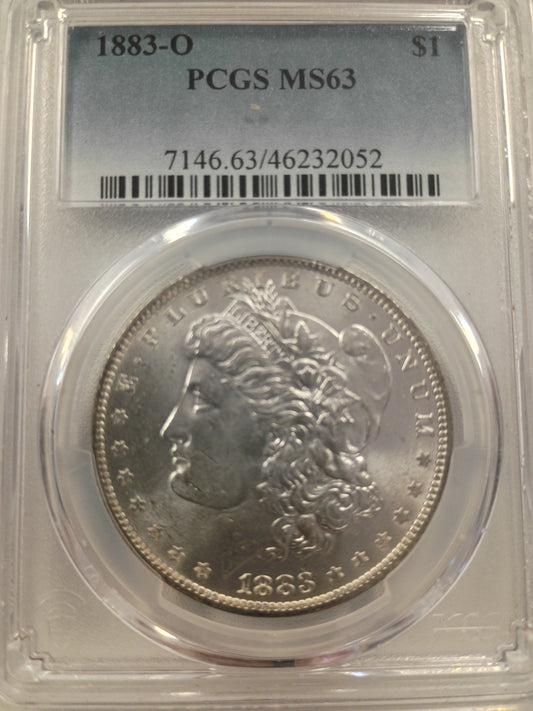 1883-O Morgan Silver Dollar | PCGS MS63 | New Orleans Mint | Cert #46232052
