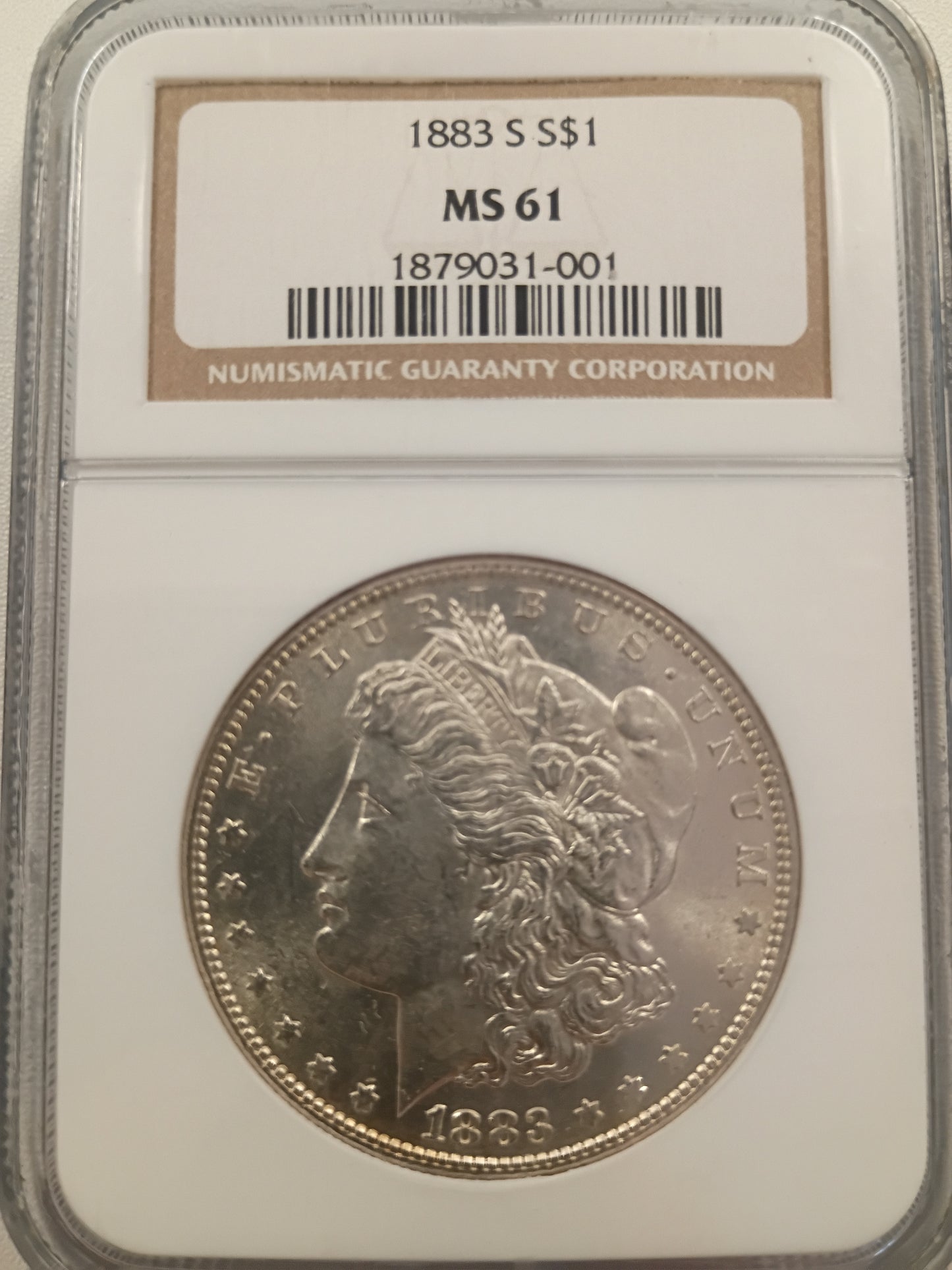 1883-S Morgan Silver Dollar | NGC MS61 | San Francisco Mint | Cert #1879031-001