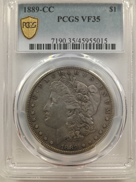 1889-CC Morgan Silver Dollar | PCGS VF35 | Key Date Carson City