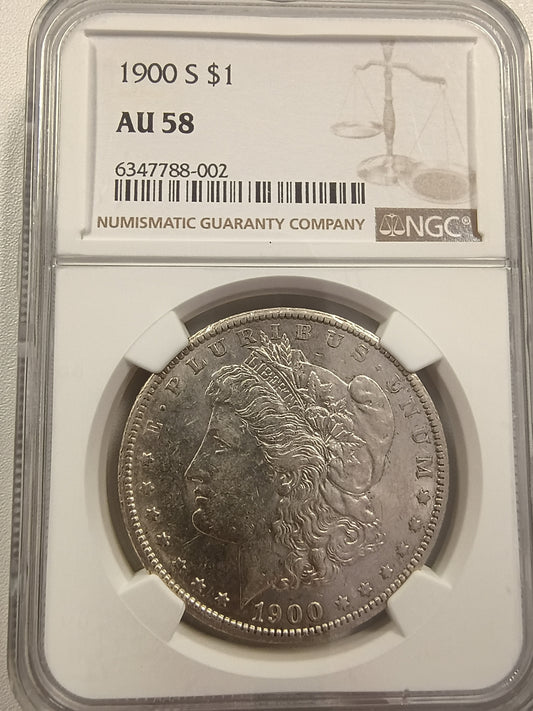 1900-S Morgan Silver Dollar | NGC AU58 | Near Mint State