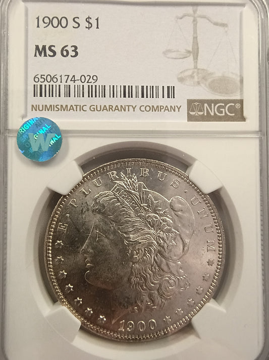 1900-S Morgan Silver Dollar | NGC MS63 | Original Luster