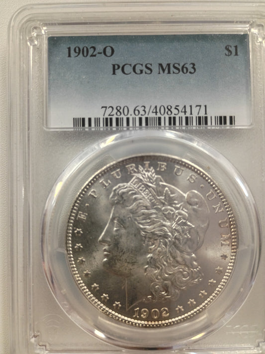 1902-O Morgan Silver Dollar | PCGS MS63 | New Orleans Mint | Cert #40854171