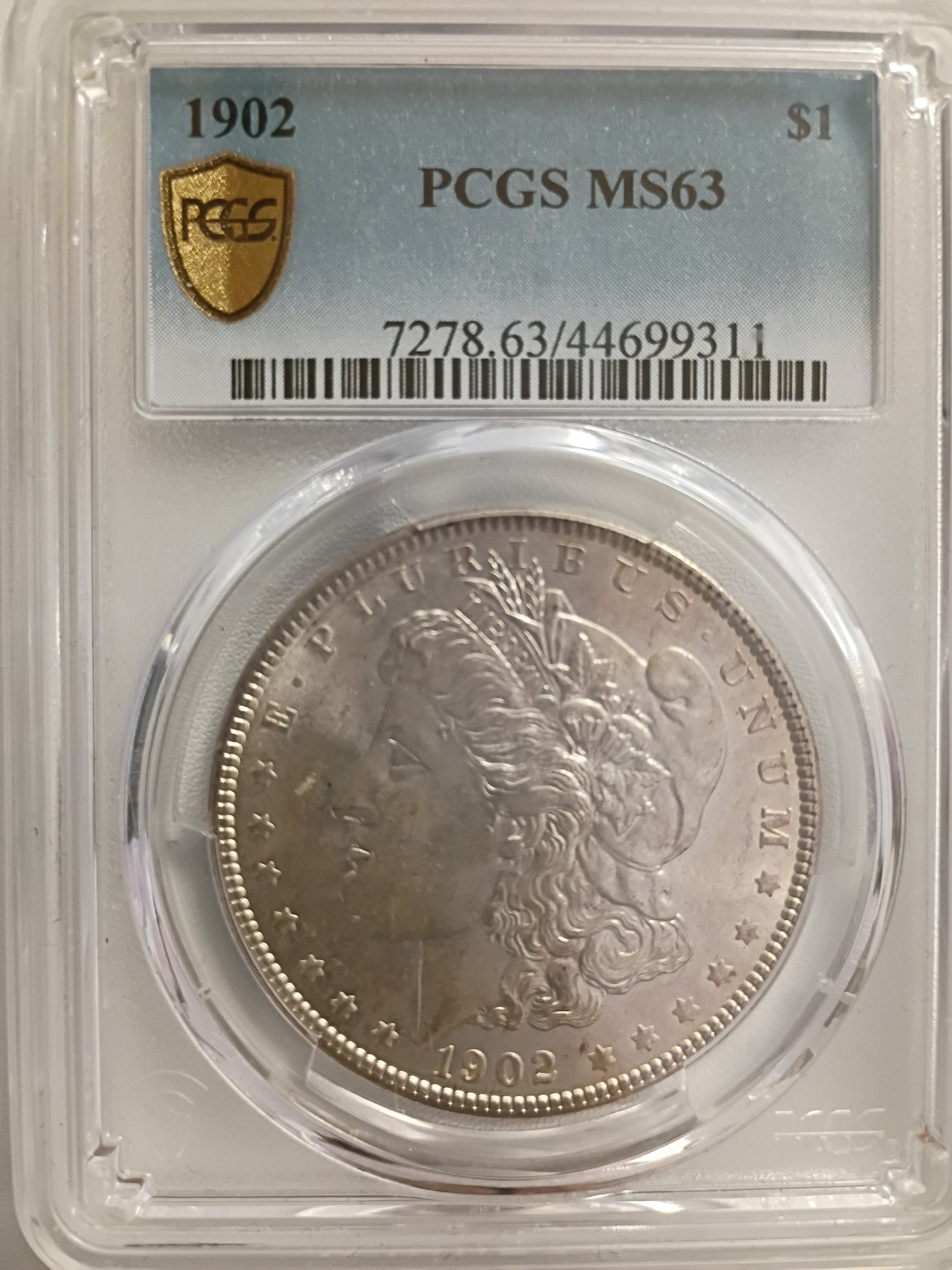 1902 Morgan Silver Dollar | PCGS MS63 | Choice Mint State Example | Cert #7278.63/44699311