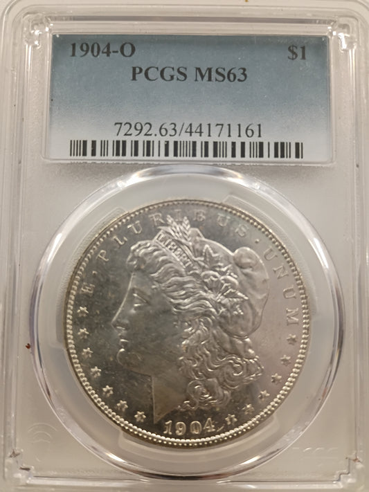 1904-O Morgan Silver Dollar | PCGS MS63 | New Orleans Mint | Cert #44171161