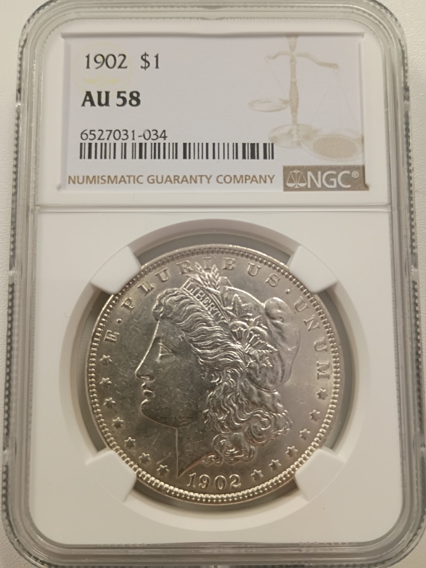 1902 Morgan Silver Dollar | NGC AU 58 | Strong Eye Appeal