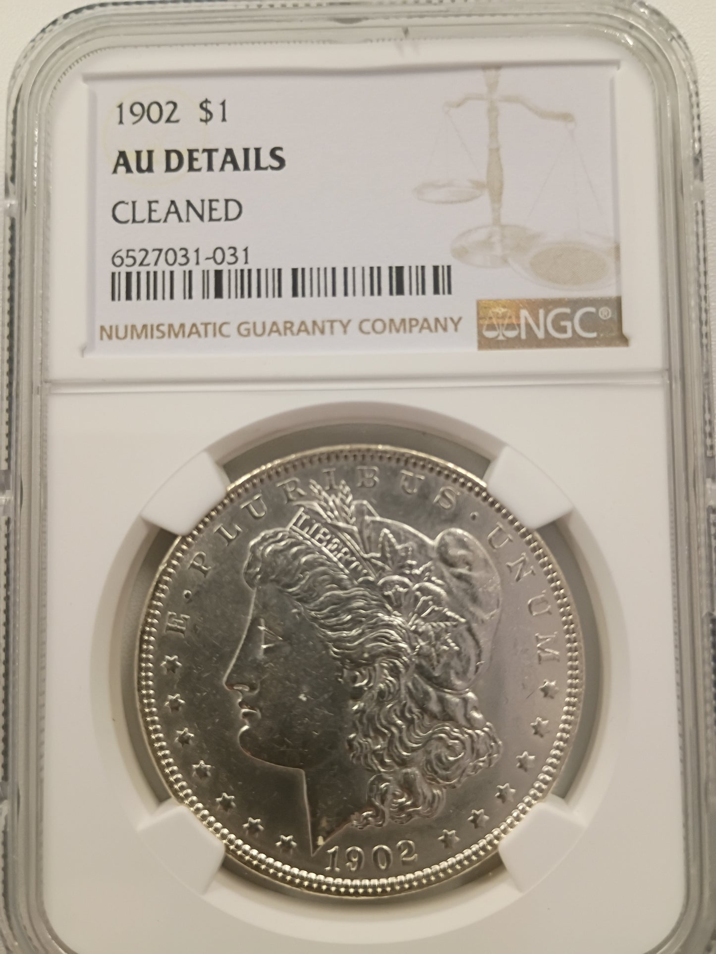 1902 Morgan Silver Dollar | NGC AU Details – Cleaned | Certified