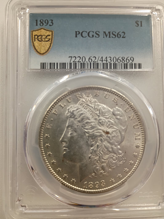 1893 Morgan Silver Dollar | PCGS MS62 | Better Date Mint State