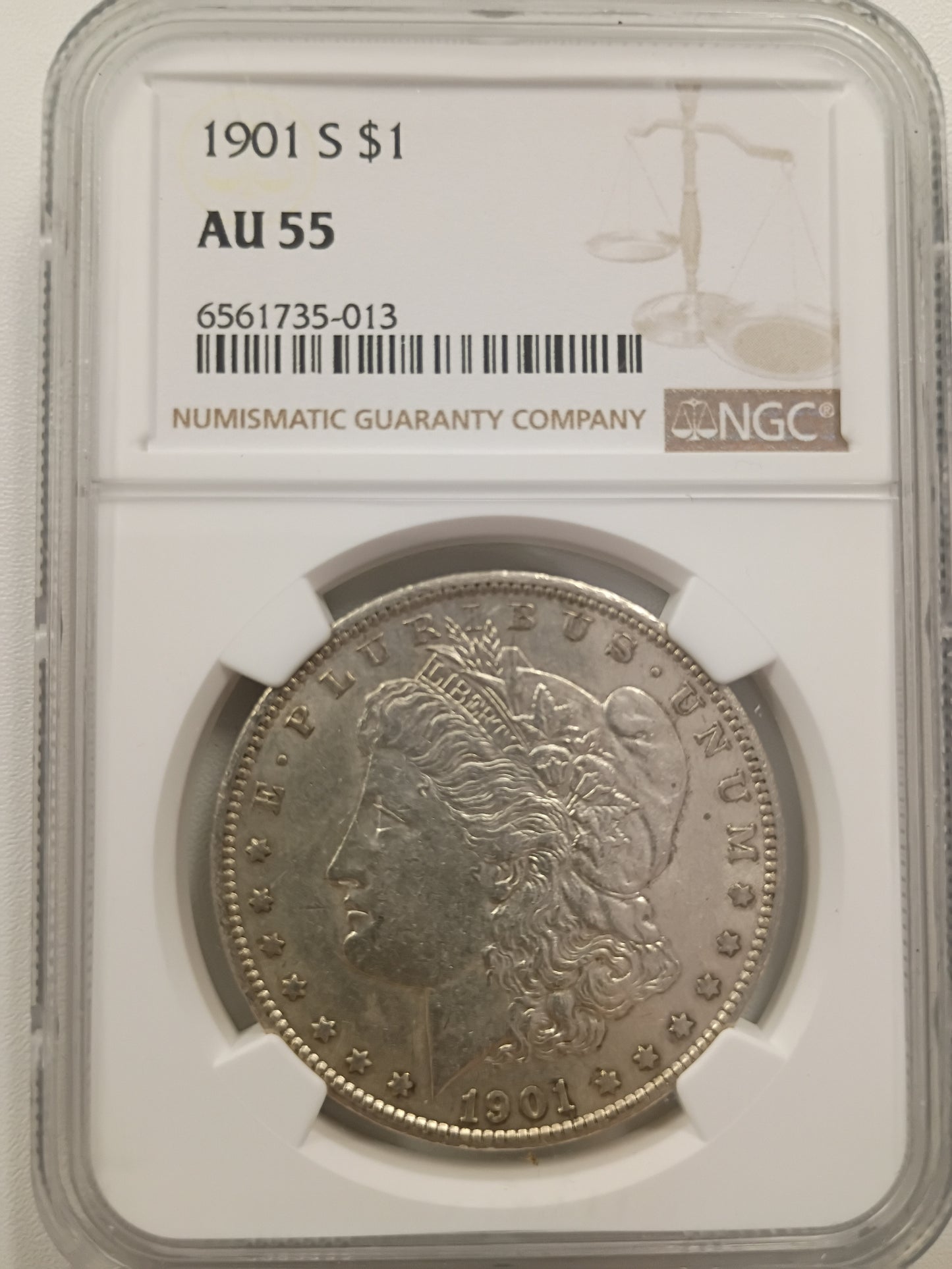 1901-S Morgan Silver Dollar | NGC AU55 | San Francisco Mint | Certified