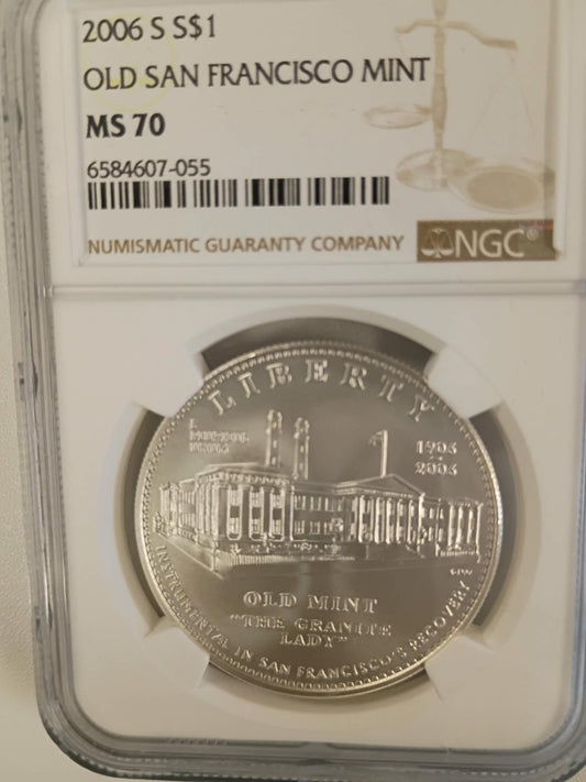 2006-S Old San Francisco Mint Commemorative Silver Dollar | NGC MS70 | Gem Uncirculated | San Francisco Mint | Cert #6584607-055