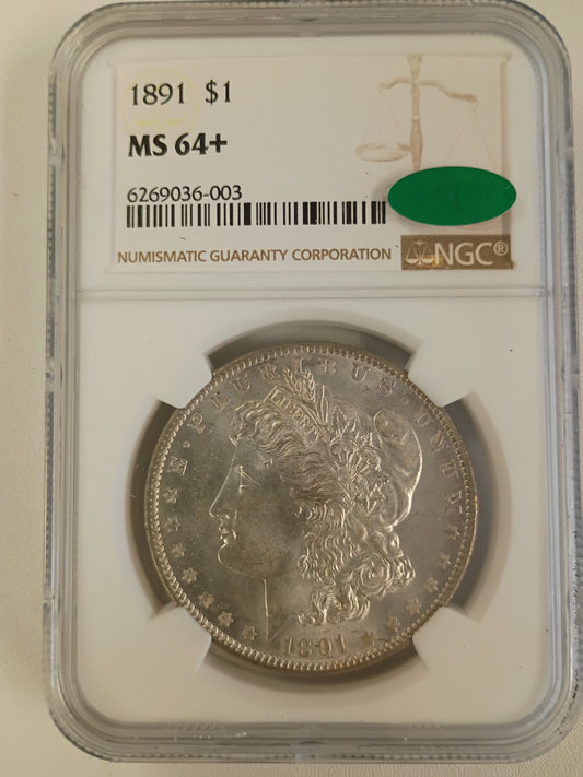 1891 P MORGAN DOLLAR MS-64+ NGC 6269036-003
