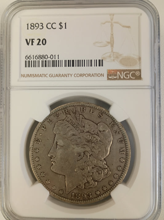 1893 CC VF-20 MORGAN DOLLAR NGC