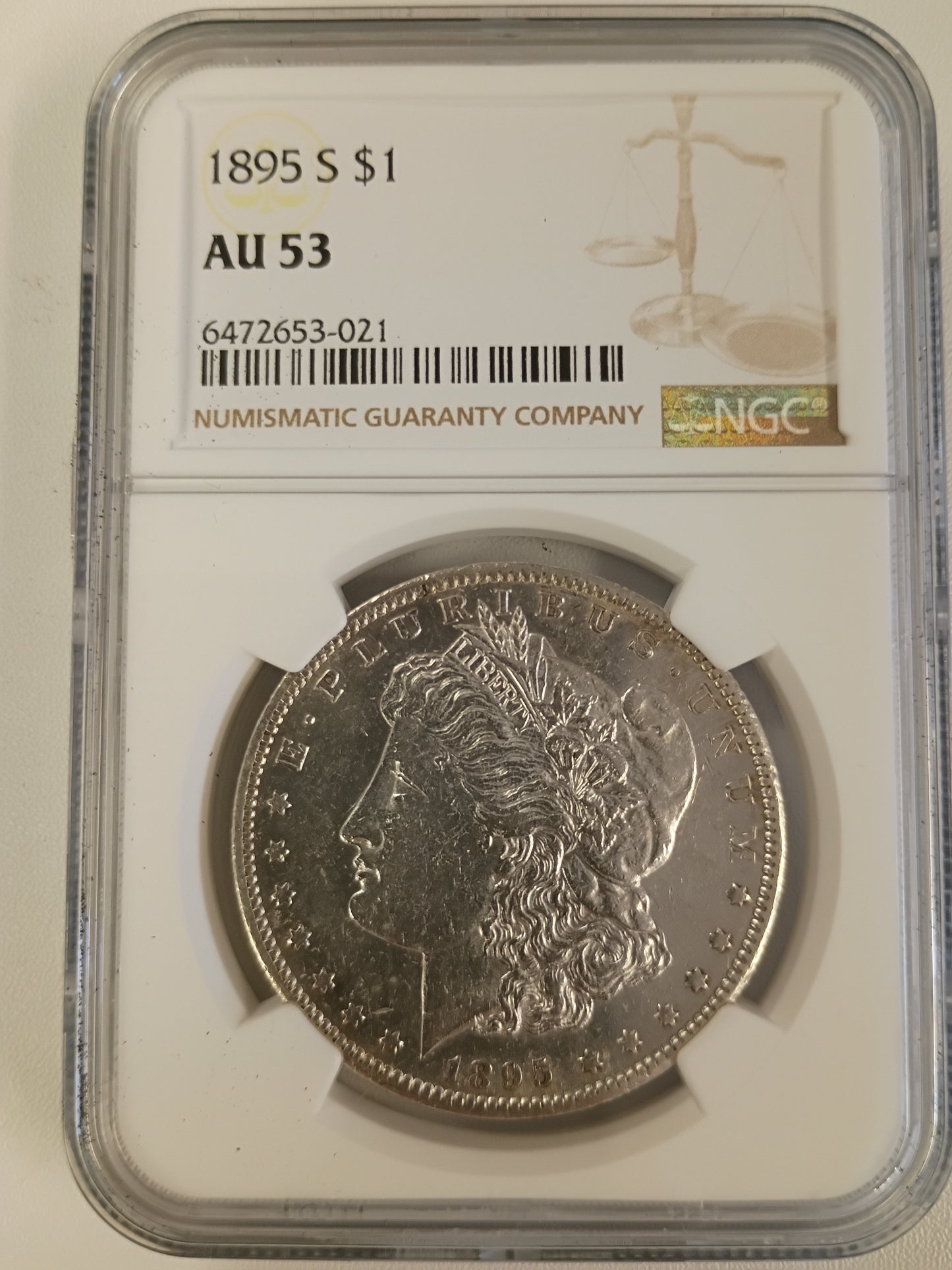 1895 S MORGAN DOLLAR AU-53 NGC 6472653-021