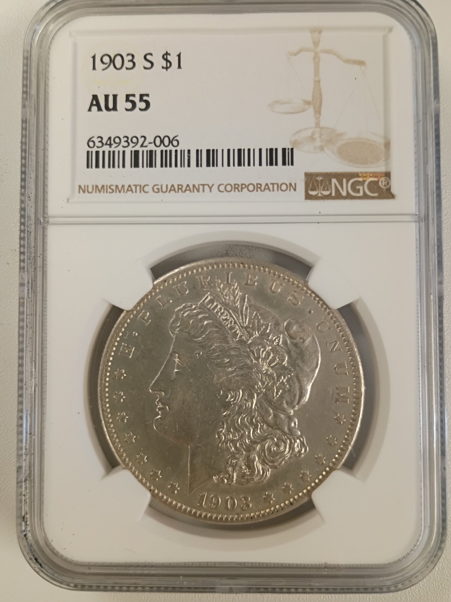 1903-S MORGAN DOLLAR AU-55 NGC