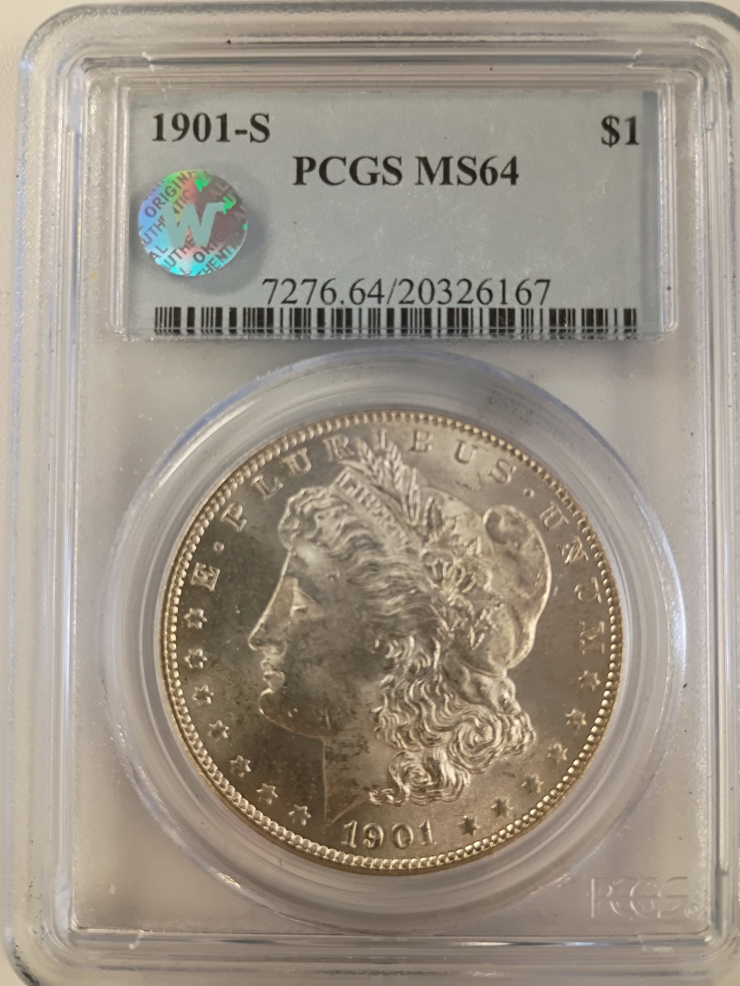 1901-S MORGAN DOLLAR MS-64 PCGS 20326167 SW