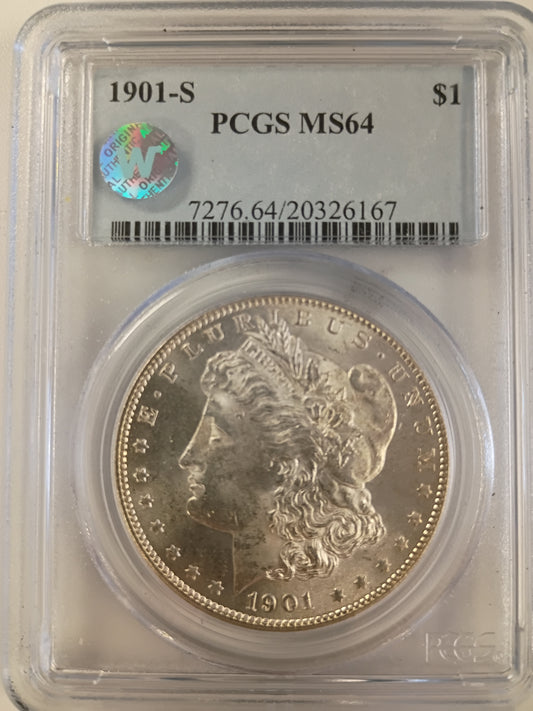 1901-S MORGAN DOLLAR MS-64 PCGS 20326167 SW