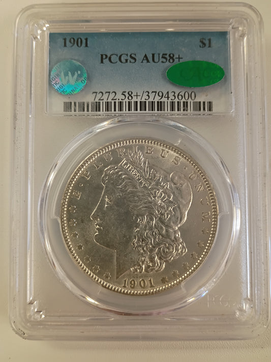 1901 P MORGAN WHITE AU-58+ PCGS 3794360