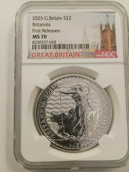 2025 G Great Britain 2 # Britannia First Release MS-70 NGC 8330337-010