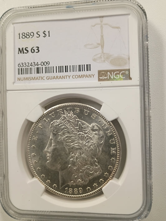 1889 S Morgan Dollar MS-63 NGC 6332434-009