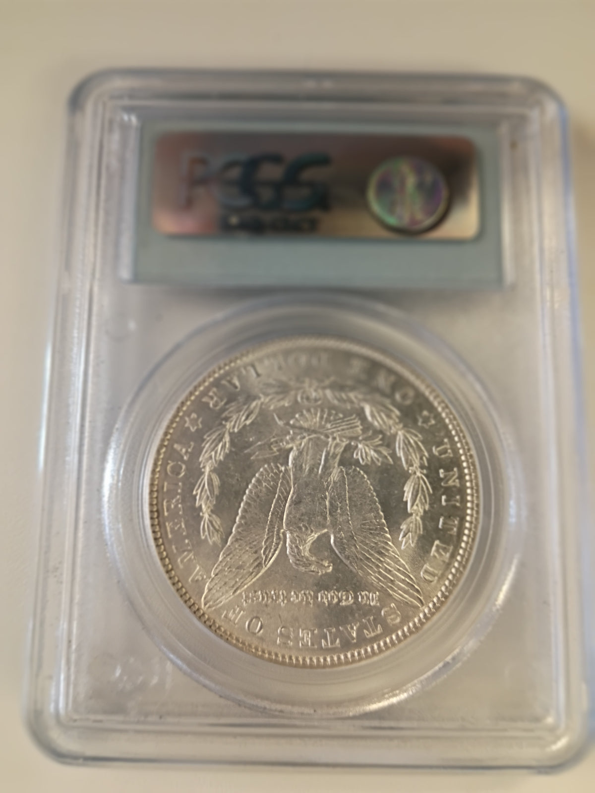 1904 P MORGAN DOLLAR PCGS MS-64 SIGHT WHITE STICKERED