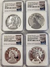 2017 Liberty Series 225 th Anniversary 4 Coin set Mint Marks P,S,W,D  All PF-70& MS-70 NGC