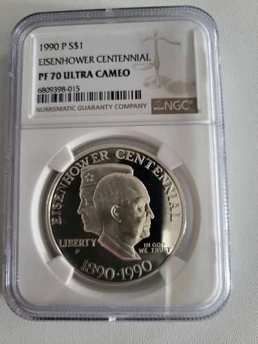 1990 P EISENHOWER CENTENNIAL PF-70 ULTRA CAMEO BEAUTIFUL COIN