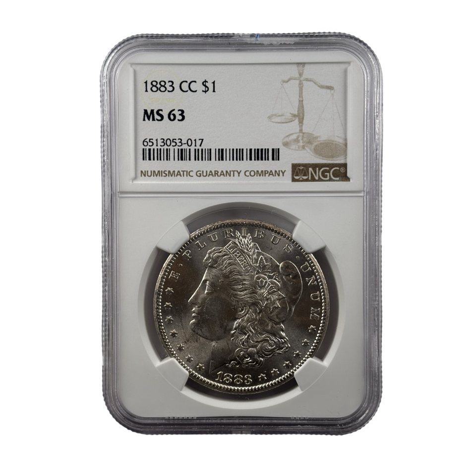 1883-CC Morgan Silver Dollar | NGC MS63 | Carson City Mint