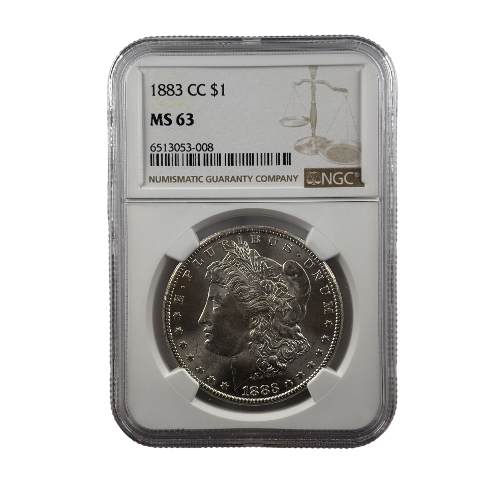1883-CC Morgan Silver Dollar | NGC MS63 | Carson City Mint