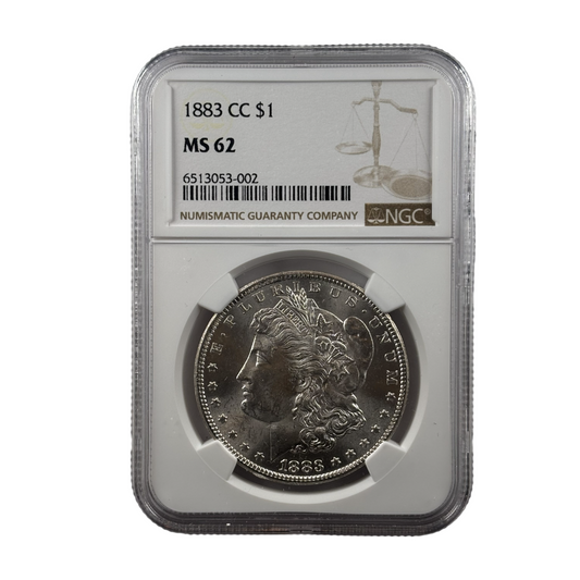 1883-CC Morgan Silver Dollar | NGC MS62 | Cert #6513053-002 | Carson City Mint