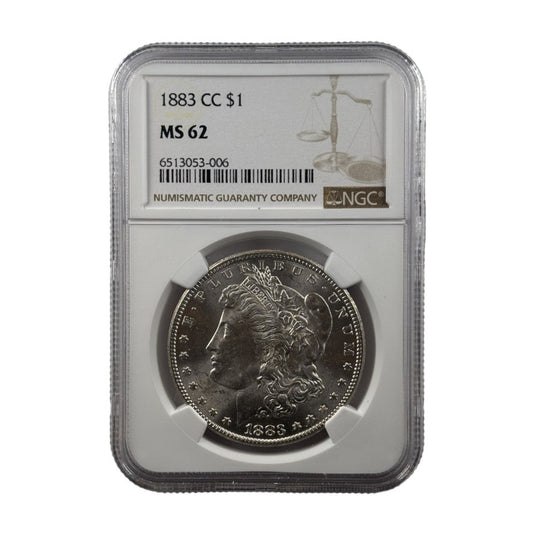 1883-CC Morgan Silver Dollar | NGC MS62 | Cert #6513053-006 | Carson City Mint
