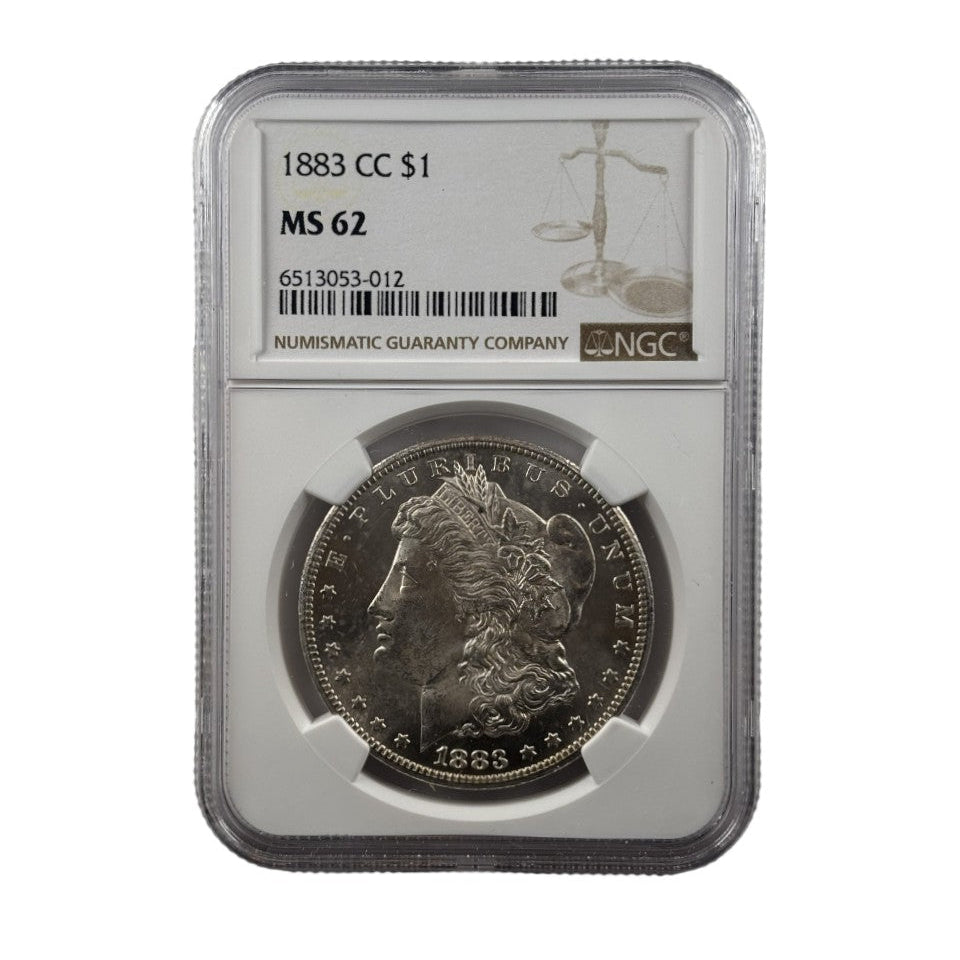 1883-CC Morgan Silver Dollar | NGC MS62 | Cert #6513053-012 | Carson City Mint