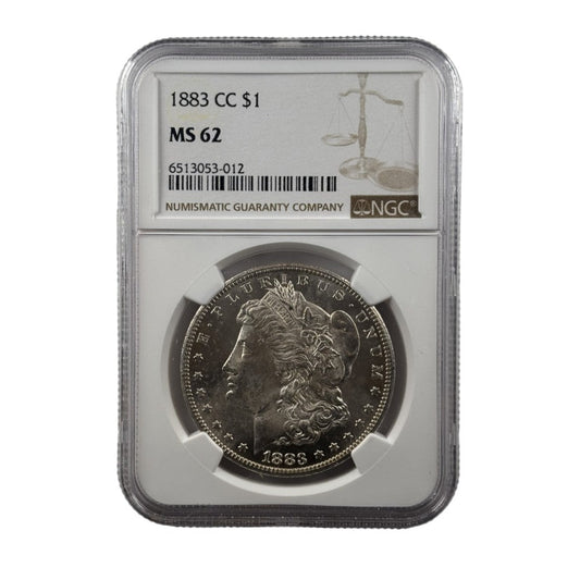 1883-CC Morgan Silver Dollar | NGC MS62 | Cert #6513053-012 | Carson City Mint