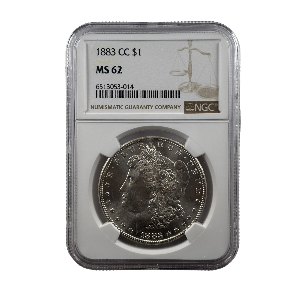 1883-CC Morgan Silver Dollar | NGC MS62 | Cert #6513053-014 | Carson City Mint