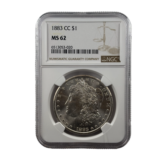 1883-CC Morgan Silver Dollar | NGC MS62 | Cert #6513053-020 | Carson City Mint