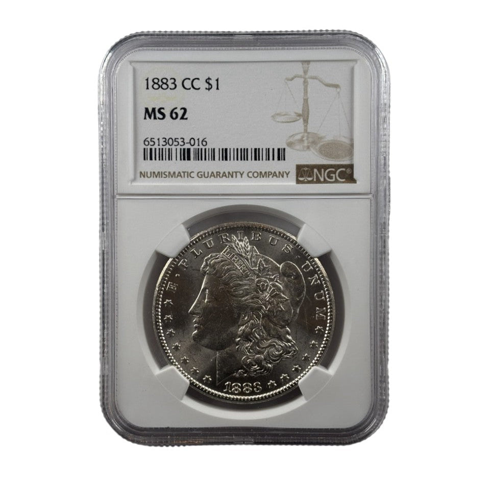 1883-CC Morgan Silver Dollar | NGC MS62 | Cert #6513053-016 | Carson City Mint
