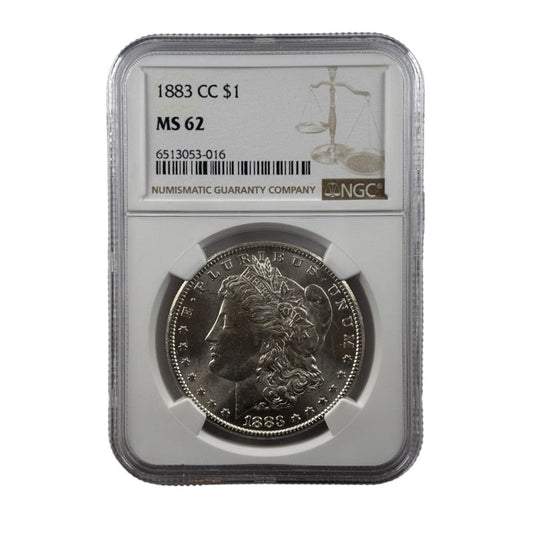 1883-CC Morgan Silver Dollar | NGC MS62 | Cert #6513053-016 | Carson City Mint