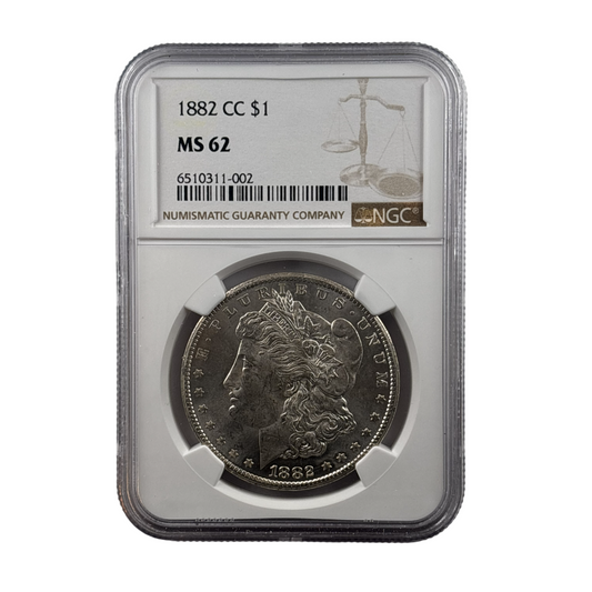 1882-CC Morgan Silver Dollar | NGC MS62 | Cert #6510311-002 | Carson City Mint
