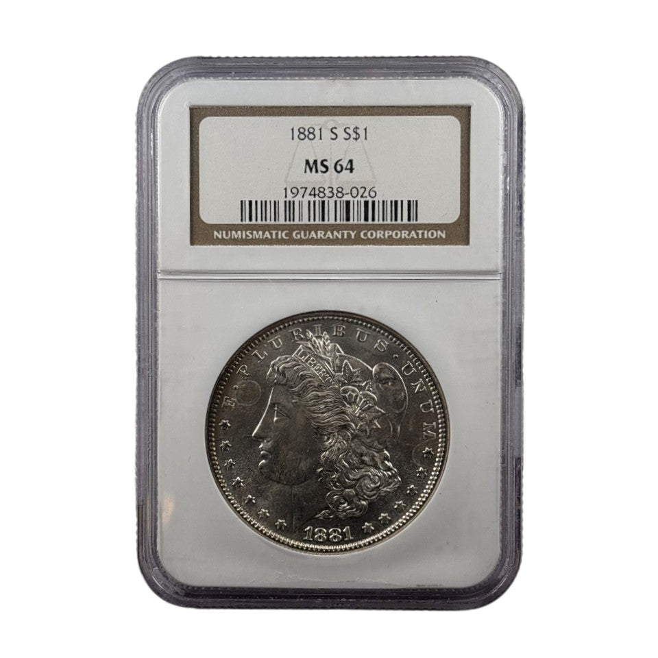1881-S Morgan Silver Dollar | NGC MS64 | Cert #1974838-026 | San Francisco Mint