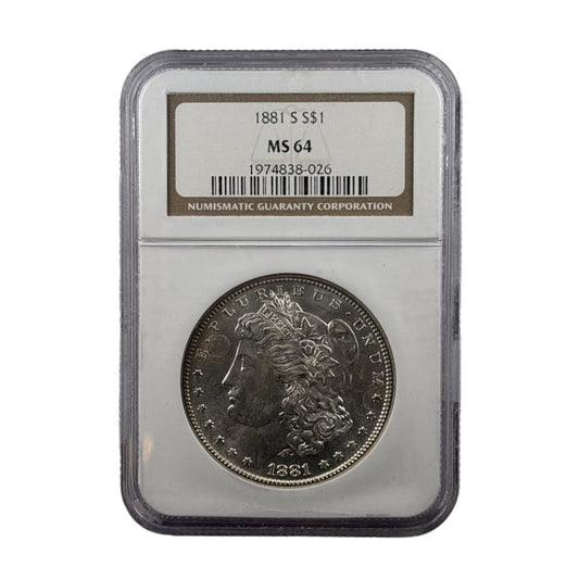 1881-S Morgan Silver Dollar | NGC MS64 | Cert #1974838-026 | San Francisco Mint