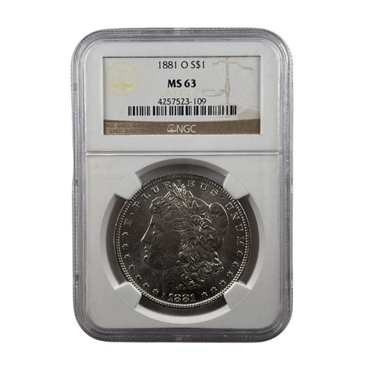 1881-O Morgan Silver Dollar | NGC MS63 | Cert #4257523-109 | New Orleans Mint