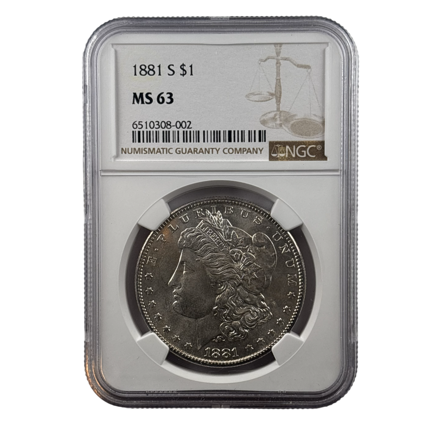 1881-S Morgan Silver Dollar | NGC MS63 | Cert #6510308-002 | San Francisco Mint