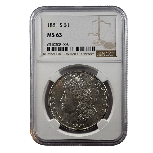 1881-S Morgan Silver Dollar | NGC MS63 | Cert #6510308-002 | San Francisco Mint