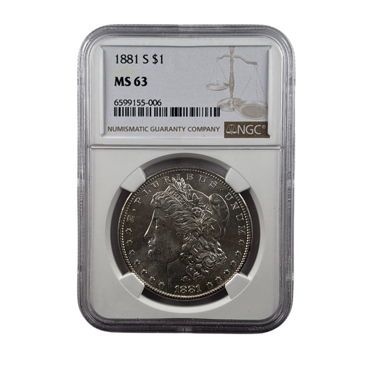 1881-S Morgan Silver Dollar | NGC MS63 | Cert #6599155-006 | San Francisco Mint