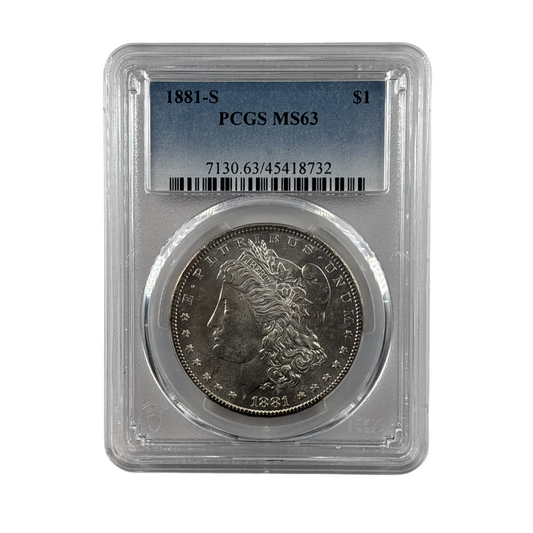 1881-S Morgan Silver Dollar | PCGS MS63 | Cert #45418732 | San Francisco Mint