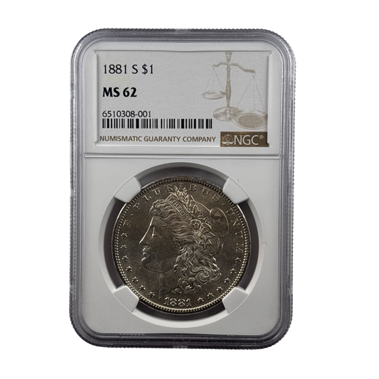 1881-S Morgan Silver Dollar | NGC MS62 | Cert #6510308-001 | San Francisco Mint