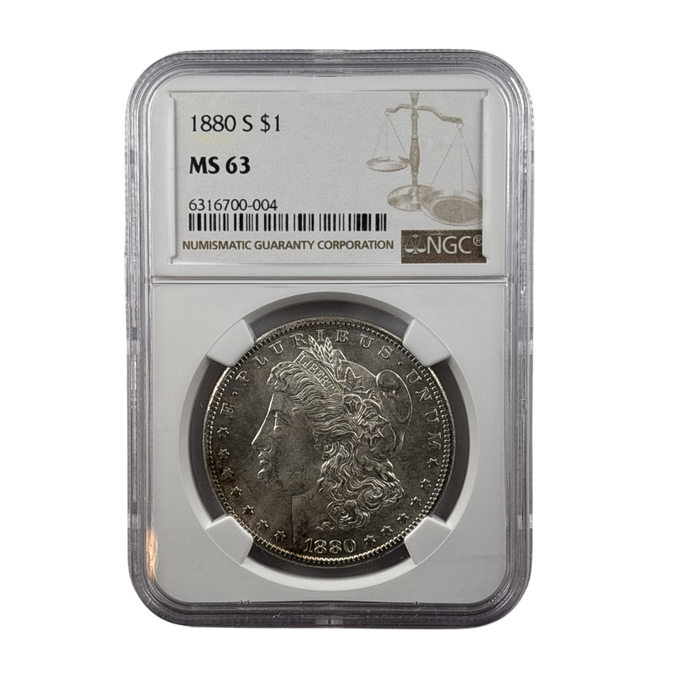 1880-S Morgan Silver Dollar | NGC MS63 | Cert #6316700-004 | San Francisco Mint