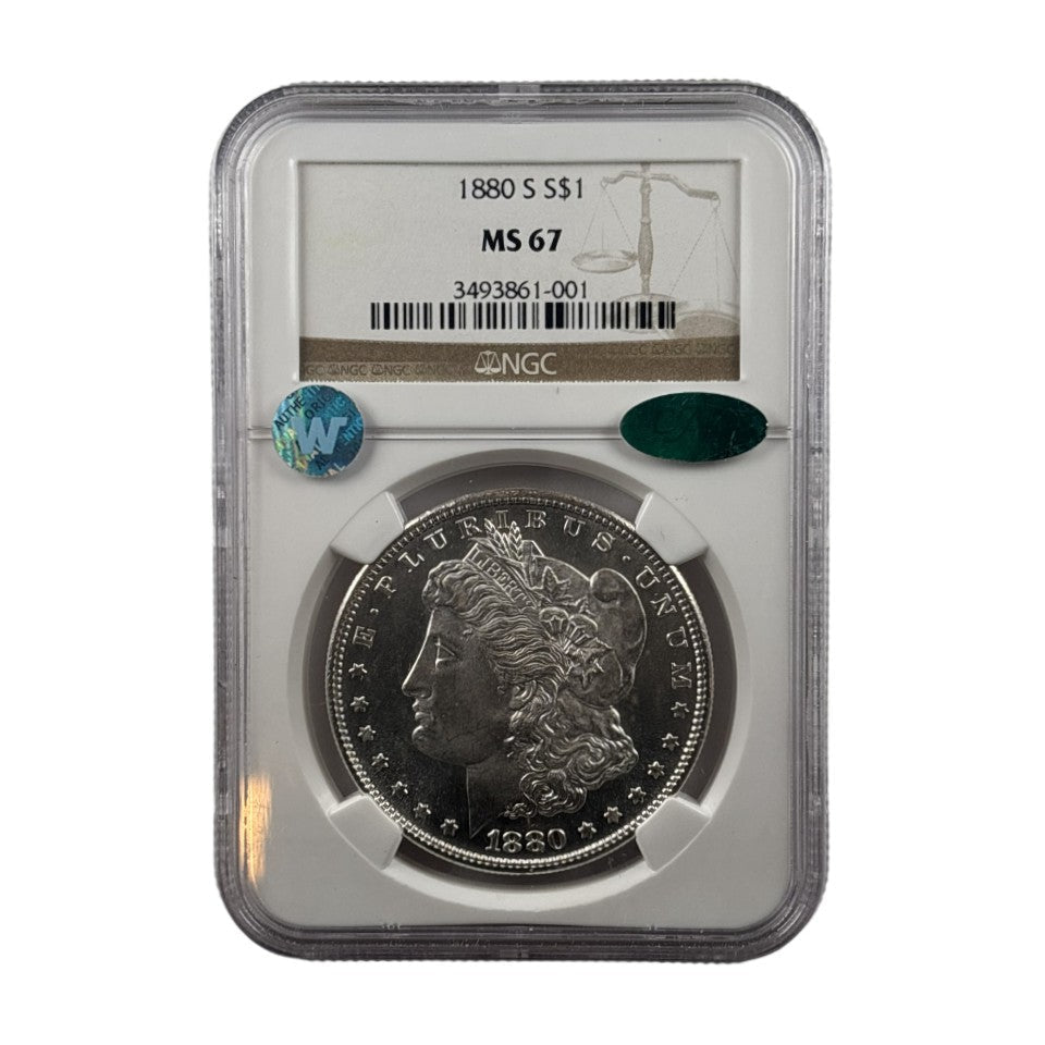 1880-S Morgan Silver Dollar | NGC MS67 | Near-Gem Superb | San Francisco Mint
