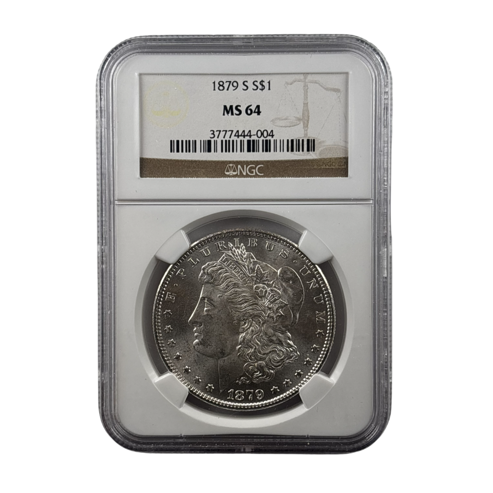1879-S Morgan Silver Dollar | NGC MS64 | Choice Uncirculated | San Francisco Mint | Cert #3777444-004